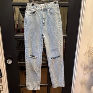 Princess Polly Denim Jeans with Yellow Stitching